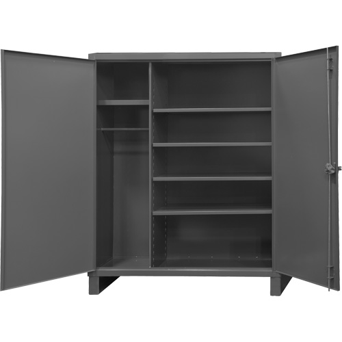 Extra Heavy-Duty Wardrobe Cabinet, Steel, 60" W x 24" D x 78" H, Grey Haskins Industrial Inc.
