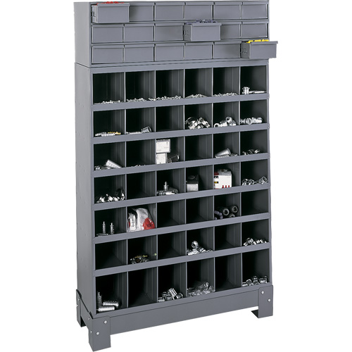 Modular Small Parts Storage Unit, Steel, 18 Drawers, 33-3/4" x 12-1/4" x 58-5/8", Grey Haskins Industrial Inc.