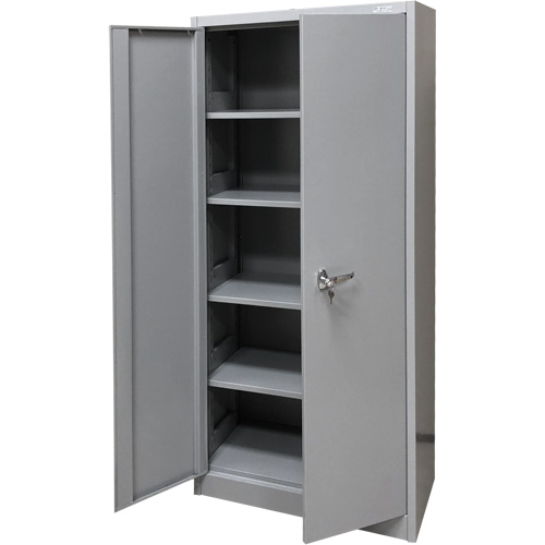Armoire de rangement, Acier, 4 Tablettes, 66" h x 30" la x 15" P, Gris Haskins Industrial Inc.