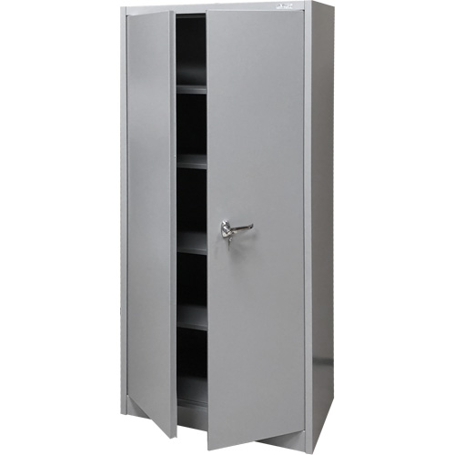 Armoire de rangement, Acier, 4 Tablettes, 66" h x 30" la x 15" P, Gris Haskins Industrial Inc.