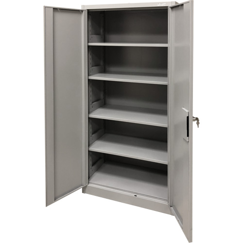 Armoire de rangement, Acier, 4 Tablettes, 78" h x 36" la x 24" P, Gris Haskins Industrial Inc.