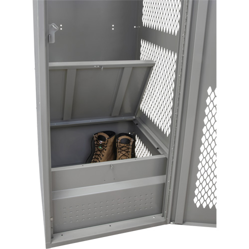 Gear Locker with Door, Steel, 24" W x 24" D x 72" H, Grey Haskins Industrial Inc.