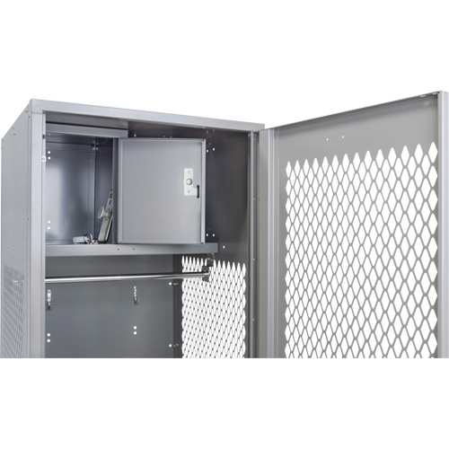 Gear Locker with Door, Steel, 24" W x 24" D x 72" H, Grey Haskins Industrial Inc.
