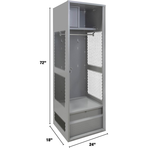 Casier pour &eacute;quipement, Acier, 24" la x 18" p x 72" h, Gris Haskins Industrial Inc.