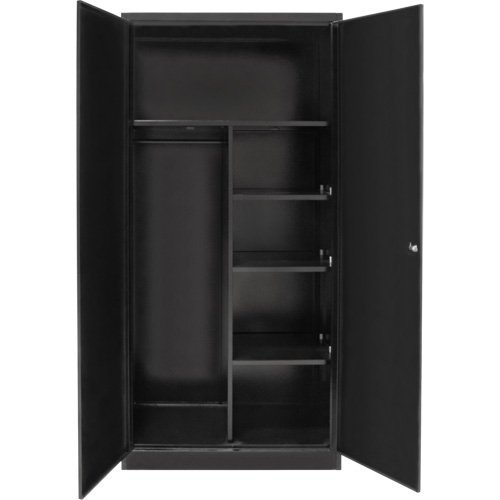 Combination Storage Cabinet, 36" W x 18" D x 72" H, Black Haskins Industrial Inc.