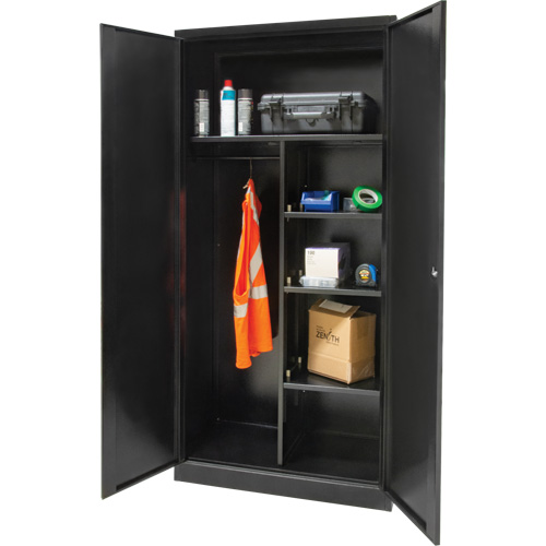 Combination Storage Cabinet, 36" W x 18" D x 72" H, Black Haskins Industrial Inc.