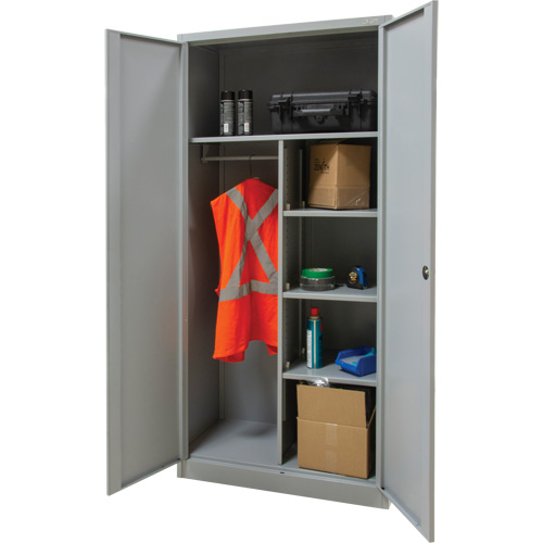 Combination Storage Cabinet, 36" W x 18" D x 72" H, Grey Haskins Industrial Inc.