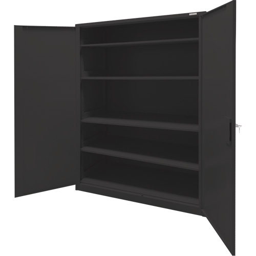 Storage Cabinet, Steel, 4 Shelves, 78" H x 48" W x 24" D, Black Haskins Industrial Inc.