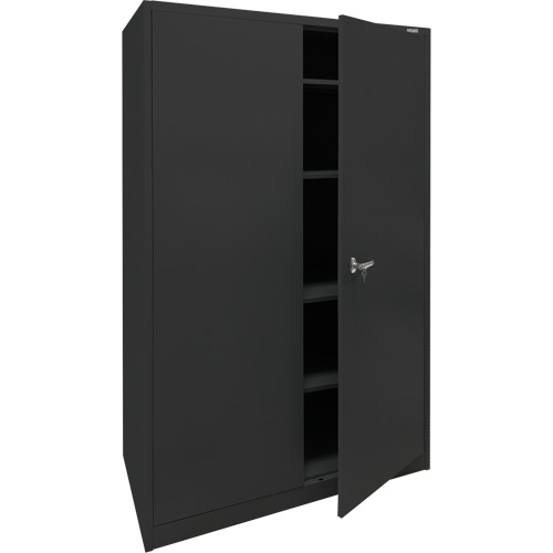 Storage Cabinet, Steel, 4 Shelves, 78" H x 48" W x 24" D, Black Haskins Industrial Inc.
