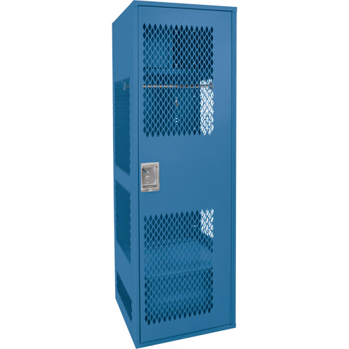 Casier pour &eacute;quipement avec porte, Acier, 24" la x 18" p x 72" h, Bleu fonc&eacute; Haskins Industrial Inc.