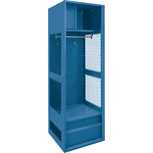 Gear Locker, Steel, 24" W x 18" D x 72" H, Dark Blue Haskins Industrial Inc.