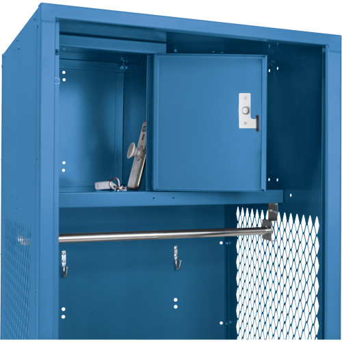 Gear Locker, Steel, 24" W x 18" D x 72" H, Dark Blue Haskins Industrial Inc.