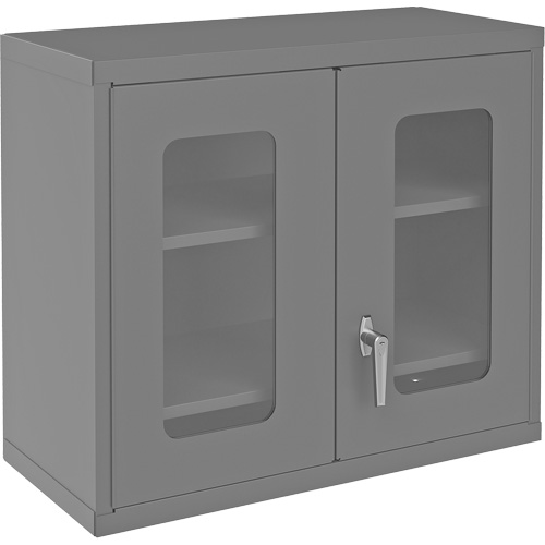 Armoire de rangement murale avec portes transparentes, 26-15/16" h x 29-7/8" la x 13-11/16" p, 2 tablettes, Acier, Gris Haskins Industrial Inc.