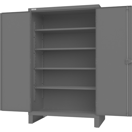 Cabinet with Recessed Pegboard Doors, Steel, 4 Shelves, 78" H x 48" W x 30" D, Grey Haskins Industrial Inc.