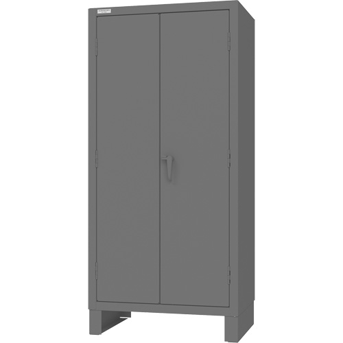 Cabinet with Hanging Bar & Standard Recessed Doors, Steel, 78" H x 36" W x 24" D, Grey Haskins Industrial Inc.