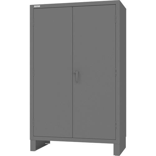 Cabinet with Hanging Bar & Standard Recessed Doors, Steel, 78" H x 48" W x 24" D, Grey Haskins Industrial Inc.