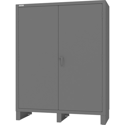 Cabinet with Hanging Bar & Standard Recessed Doors, Steel, 78" H x 60" W x 24" D, Grey Haskins Industrial Inc.