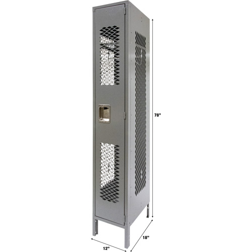 Casiers ventil&eacute;s, 12" x 18" x 78", Acier, Gris, D&eacute;mont&eacute;, Perfor&eacute; Haskins Industrial Inc.
