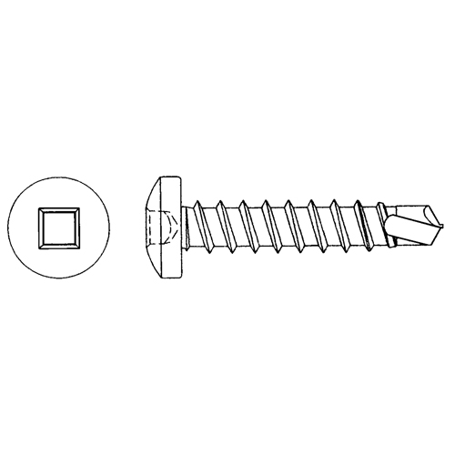 Self Drill Screw Flat, #10 x 3/4" L, Zinc Plated Haskins Industrial Inc.