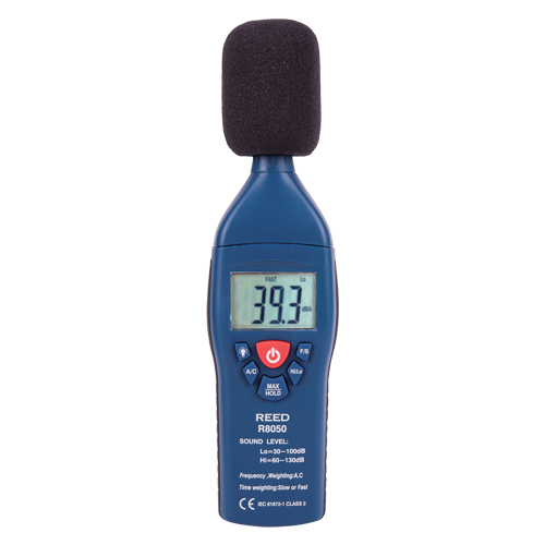 Sound Level Meter with Calibration Certificate, 30 - 100 dB/60 - 135 dB Measuring Range Haskins Industrial Inc.
