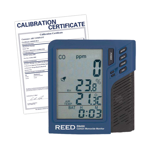 Compteur de monoxyde de carbone avec temp&eacute;rature et humidit&eacute; avec certificat de calibration Haskins Industrial Inc.