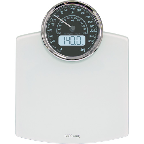 Digital Analog Scale, 396 lbs. Cap., 100 g / 0.2 lbs. Graduations Haskins Industrial Inc.