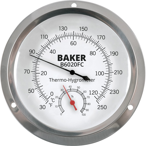 Dial Thermo-Hygrometer, 0% - 100% RH, 30 - 250°F (0 - 120°C) Haskins Industrial Inc.