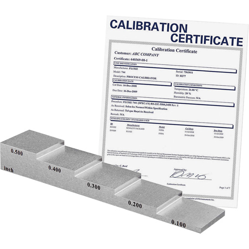 5-Step Calibration Block with Calibration Certificate Haskins Industrial Inc.