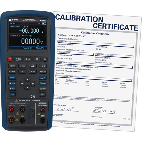 Multifunction Process Calibrator with Calibration Certification, Without Data Logging, Portable, 5 Processes Haskins Industrial Inc.