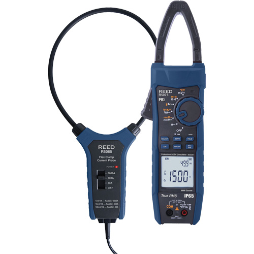 Solar Clamp Meter Kit with 18" Flexible Current Probe, AC/DC Voltage, AC/DC Current Haskins Industrial Inc.