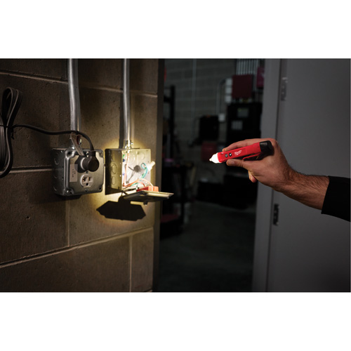 D&eacute;tecteur de tension avec DEL et testeur de prise DDFT, 50 V - 1000 V, Alerte Affichage & son Haskins Industrial Inc.