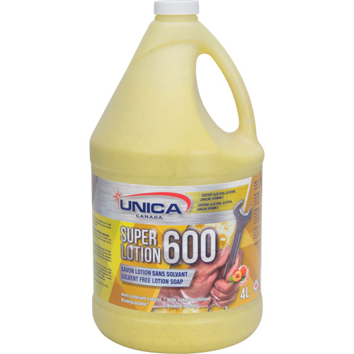 Super 600 Antiseptic Soap, Pumice, 4 L, Bottle, Peach Haskins Industrial Inc.