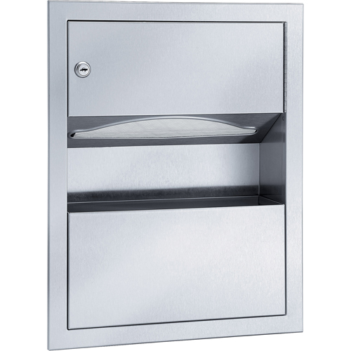 Combination Towel Dispenser with Waste Receptacle, Manual, 14" W x 4" D x 28" H Haskins Industrial Inc.
