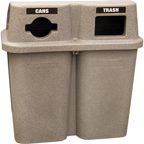 Contenants de recyclage Bullseye, Bord de rue, Plastique, 2 x 22 gal. US Haskins Industrial Inc.