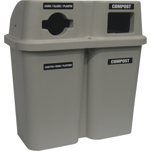 Contenants de recyclage Bullseye, Bord de rue, Plastique, 2 x 22 gal. US Haskins Industrial Inc.