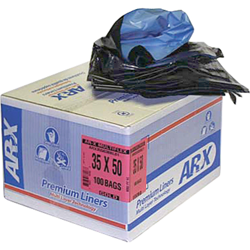 Sacs Premium, 3T-Fort, 35" la x 50" lo, Noir, Capacit&eacute; 166,55 L (44 gal.) Haskins Industrial Inc.