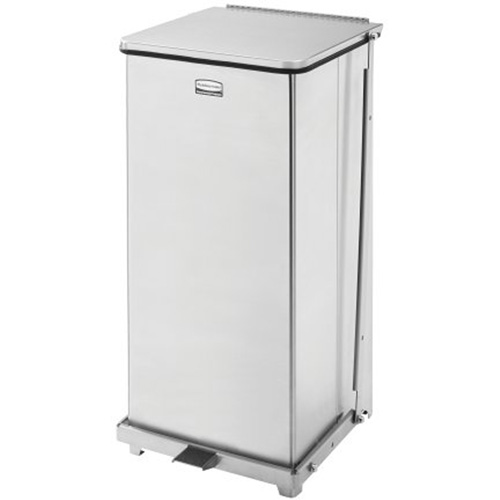 Corbeille &agrave; p&eacute;dale carr&eacute;e avec doublure Defenders, Acier inoxydable, Capacit&eacute; 13 gal. US Haskins Industrial Inc.
