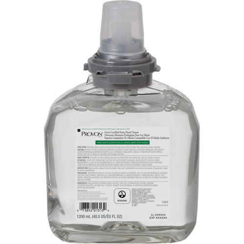 Savon pour les mains certifi&eacute; vert pour distributeur PROVON TFX, Mousse, 1200 ml, Parfum&eacute; Haskins Industrial Inc.