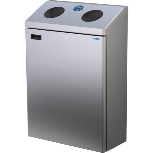 Station de recyclage murale, Vrac, Acier inoxydable, 29 gal. Haskins Industrial Inc.