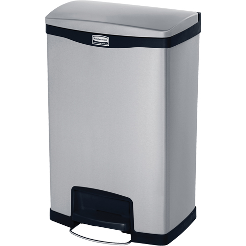 Slim Jim&reg; Waste Container, Stainless Steel, 13 US gal. Capacity Haskins Industrial Inc.