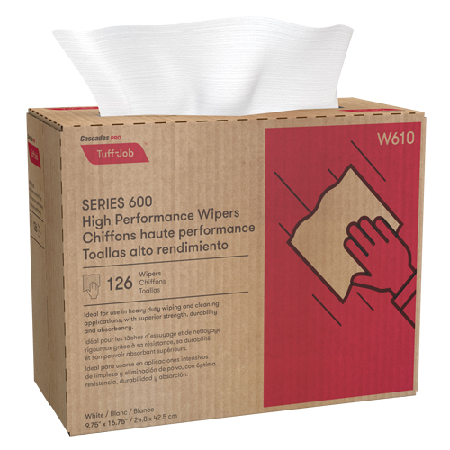 Pro Tuff-Job HP Interfold Popup Wipers, Heavy-Duty, 16-3/4" L x 9-3/4" W Haskins Industrial Inc.