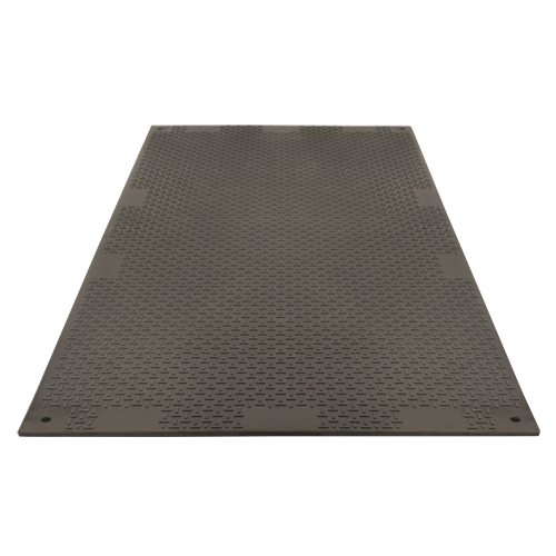Medium-Duty Ground Protection, 4' x 8', High Density Polyethylene, Smooth/Textured, Black Haskins Industrial Inc.