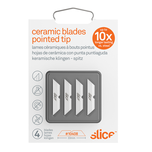 Slice Pointed-Tip Ceramic Box Cutter Blades, Single Style Haskins Industrial Inc.