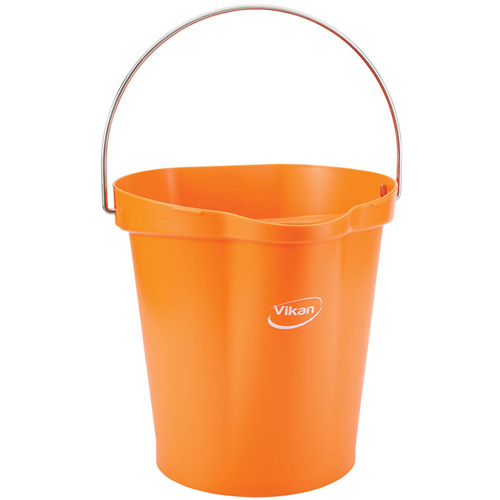 Seau hygi&eacute;nique pour service alimentaire, Tangerine, 3 gal. US Haskins Industrial Inc.