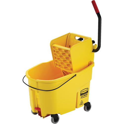 WaveBrake&reg; Mop Bucket & Wringer Combo Pack, Side Press, 11 US Gal. (44 Quart), Yellow Haskins Industrial Inc.