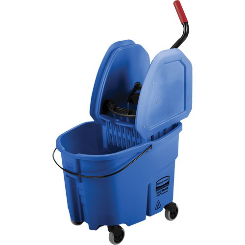 Ensemble de seau pour vadrouille et essoreuse WaveBrake, Pression vers le bas, 8,75 gal. US (35 pintes), Bleu Haskins Industrial Inc.