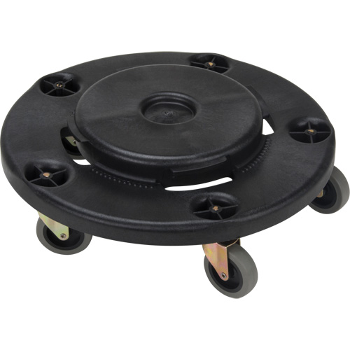 Socle roulant pour contenant &agrave; d&eacute;chets, Polypropyl&egrave;ne, Noir, Convient aux contenants 24" dia. Haskins Industrial Inc.