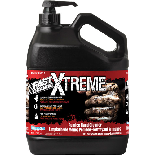 Nettoyant professionnel pour les mains Xtreme, Pierre ponce, 3,78 L, Bouteille &agrave; pompe, Cerise Haskins Industrial Inc.