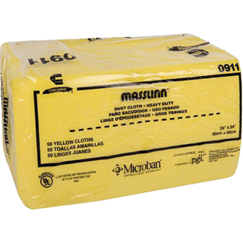 Masslin Heavy-Duty Dust Cloth, Microfibre, Yellow Haskins Industrial Inc.
