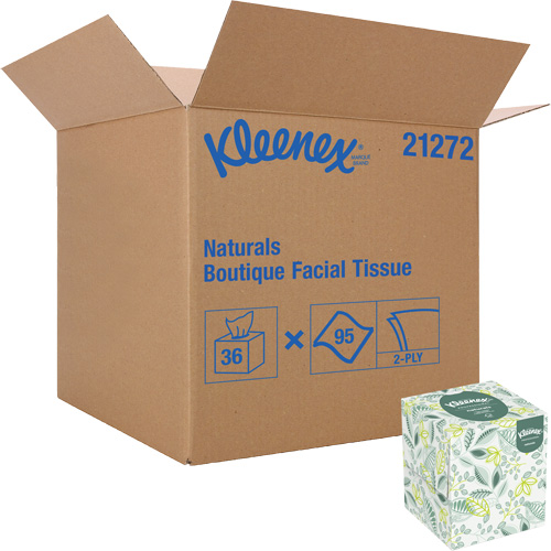Papiers-mouchoirs Naturals Boutique* de Kleenex, 2 pli, 7,8" lo x 8,3" la, 95 feuilles/boîte Haskins Industrial Inc.
